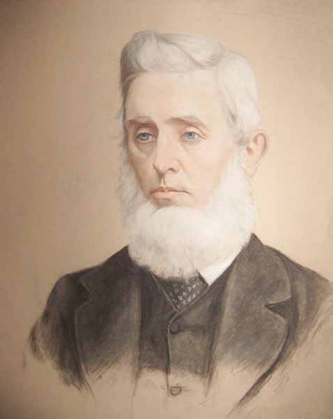 Head and Shoulders of a Man with White Hair and Beard